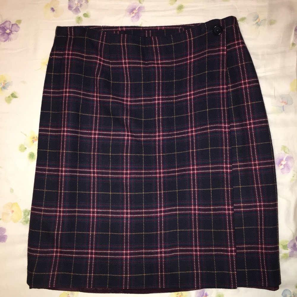 Plaid Wool Wrap Skirt Chelsea Cambell Charter Club